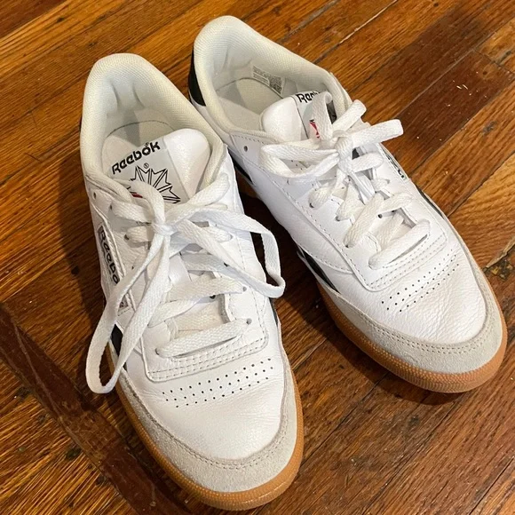 Reebok White and Black Sneakers with Gum Sole - Picture 2 of 2